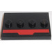 LEGO Tile 3 x 4 with Four Studs with Red Bar Sticker (17836)