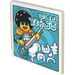 LEGO Flise 4 x 4 med Jacob med Electric Guitar, og Ninjago Logogram &#039;NEW ALBUM OUT NOW&#039; Klistermærke (1751)