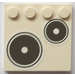LEGO Tegel 4 x 4 met Studs Aan Rand met 2 cooking plates (Rechtsaf) Sticker (6179)