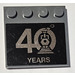 LEGO Tile 4 x 4 with Studs on Edge with &#039;40 YEARS&#039; Sticker (6179)