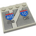LEGO Tile 4 x 4 with Studs on Edge with &#039;405 SOUTH&#039; and &#039;10 WEST&#039; Road Signs Sticker (6179)