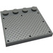 LEGO Tile 4 x 4 with Studs on Edge with 8 Black Rivets on Large Silver Tread Plate Sticker (6179)
