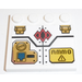 LEGO Tuile 4 x 4 avec Goujons sur Bord avec &#039;AMMO&#039;, Golden hinges, rouge diamonds Autocollant (6179)