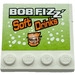 LEGO Fliese 4 x 4 mit Bolzen auf Kante mit &#039;BOB FIZZ&#039; und &#039;Soft Drinks&#039; Aufkleber (6179)