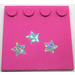LEGO Tile 4 x 4 with Studs on Edge with glitter stars Sticker (6179)
