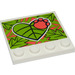 LEGO Tile 4 x 4 with Studs on Edge with Lime Leaves and Coral Paw Sticker (6179)