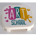 LEGO Tegel 4 x 4 x 0.7 Afgerond met &#039;ART SCHOOL&#039; Sticker (68869)