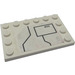 LEGO Tile 4 x 6 with Studs on 3 Edges with Black Lines and Large Hatch Pattern Sticker (6180)