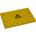 LEGO Tile 4 x 6 with Studs on 3 Edges with Black Thunderbolt in Black Triangle Sticker (6180)