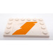 LEGO Tile 4 x 6 with Studs on 3 Edges with Orange Tattered Diagonal Rectangle - Right Side Sticker (6180)