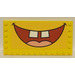 LEGO Fliese 6 x 12 mit Bolzen auf 3 Edges mit SpongeBob SquarePants Open Mouth Smile Aufkleber (6178)