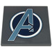 LEGO Tile 6 x 6 with Avengers logo Sticker with Bottom Tubes, Textured Top (10202)