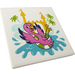 LEGO Tile 6 x 6 with Castle, Palm Trees, Water and Flamingo Sticker with Bottom Tubes, Textured Top (10202)