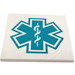 LEGO Tile 6 x 6 with Dark Turquoise EMT Star Sticker with Bottom Tubes, Textured Top (10202)
