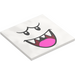 LEGO Tile 6 x 6 with King Boo Face with Dark Pink Tongue with Bottom Tubes, Textured Top (10202 / 107973)