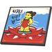LEGO Tile 6 x 6 with Nezha Standing on a Lotus Flower Sticker with Bottom Tubes (10202)