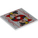 LEGO Tuile 6 x 6 avec Queen of Cœurs Playing Card avec tubes inférieurs (10202 / 104672)