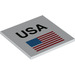 LEGO Fliese 6 x 6 mit &#039;USA&#039; und Flagge mit Unterrohren (10202 / 78240)