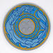 LEGO Tile 8 x 8 Round with 2 x 2 Center Studs with Blue Dragon and Gold Decoration Sticker (6177)