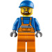 LEGO Tow Truck Driver with Brown Beard Minifigure