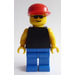 LEGO Town - Black Torso, Red Cap, Sunglasses Minifigure LEGO Town - Black Torso, Red Cap, Sunglasses Minifigure