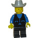 LEGO Town Cowboy med Blå Skjorte og Svart Jakke Minifigur