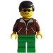 LEGO Town - Mann med Brun Jakke Minifigur