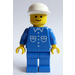 LEGO Town Minifiguur met Shirt met 6 Knoppen en Wit Pet