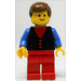 LEGO Town Vierkant Mannelijk met 3 Rood Knoppen Shirt Minifiguur