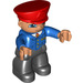 LEGO Zug Conductor mit Schwarz Beine, Blau Jacket, Flesh Kopf und rot Hut Duplo Abbildung