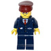 LEGO Zug Conductor mit Dark Blau Outfit, Dark rot Hut und Glasses Minifigur