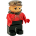 LEGO Train conductor with red top Duplo Figure