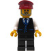 LEGO Train Driver (Dark Red Hat, Beard) Minifigure