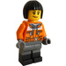 LEGO Vlak Worker - ženský s oranžová Bunda Minifigurka