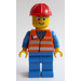 LEGO Train Worker with Orange Safety Vest and thin rim glasses 3677 Minifigure