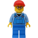 LEGO Zug Worker mit Overalls und Rot Kappe und Minifigur