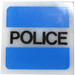 LEGO Doorschijnend Wit Electric Light Clip-Aan Plaat 2 x 2 met Politie Patroon (2384)