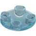 LEGO Transparent Blue Opal Plate 2 x 2 Round with Rounded Bottom (2654 / 28558)