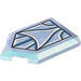 LEGO Transparent Blue Opal Tile 2 x 3 Pentagonal with Outline Feather Pattern