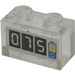 LEGO Transparent Backstein 1 x 2 mit 075 Battery Charge Aufkleber ohne Unterrohr (3065)