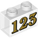 LEGO Transparant Steen 1 x 2 met &#039;123&#039; zonder buis aan de onderzijde (3004 / 72218)