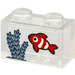 LEGO Transparent Brique 1 x 2 avec Poisson, Seagrass, Bubbles Autocollant sans tube à l&#039;intérieur (3065)