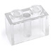 LEGO Transparent Stein 1 x 2 mit Frosted Vertikal Lines