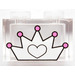 LEGO Transparent Brick 1 x 2 with Heart in Crown and Dark Pink Dots Pattern without Bottom Tube (3065)