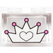 LEGO Transparent Brick 1 x 2 with Heart in Crown and Dark Pink Dots Pattern without Bottom Tube (3065 / 84427)