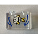 LEGO Transparant Steen 1 x 2 met Wit en Zwart striped Vis met sea Gras Sticker zonder buis aan de onderzijde (3065)