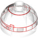 LEGO Transparent Brick 2 x 2 Round with Dome Top with Imperial Astromech Droid Head (Hollow Stud, Axle Holder) (30367)