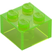 LEGO Transparent Bright Green Brick 2 x 2 (3003)