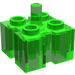 LEGO Transparent Bright Green Brick 2 x 2 with Grooves and Pin (47117)