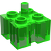 LEGO Transparent Bright Green Brick 2 x 2 with Grooves and Pin (47117)